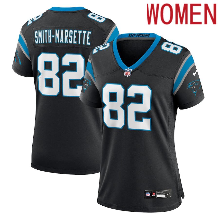 Women Carolina Panthers #82 Ihmir Smith-Marsette Nike Black Team Game NFL Jersey->women nfl jersey->Women Jersey
